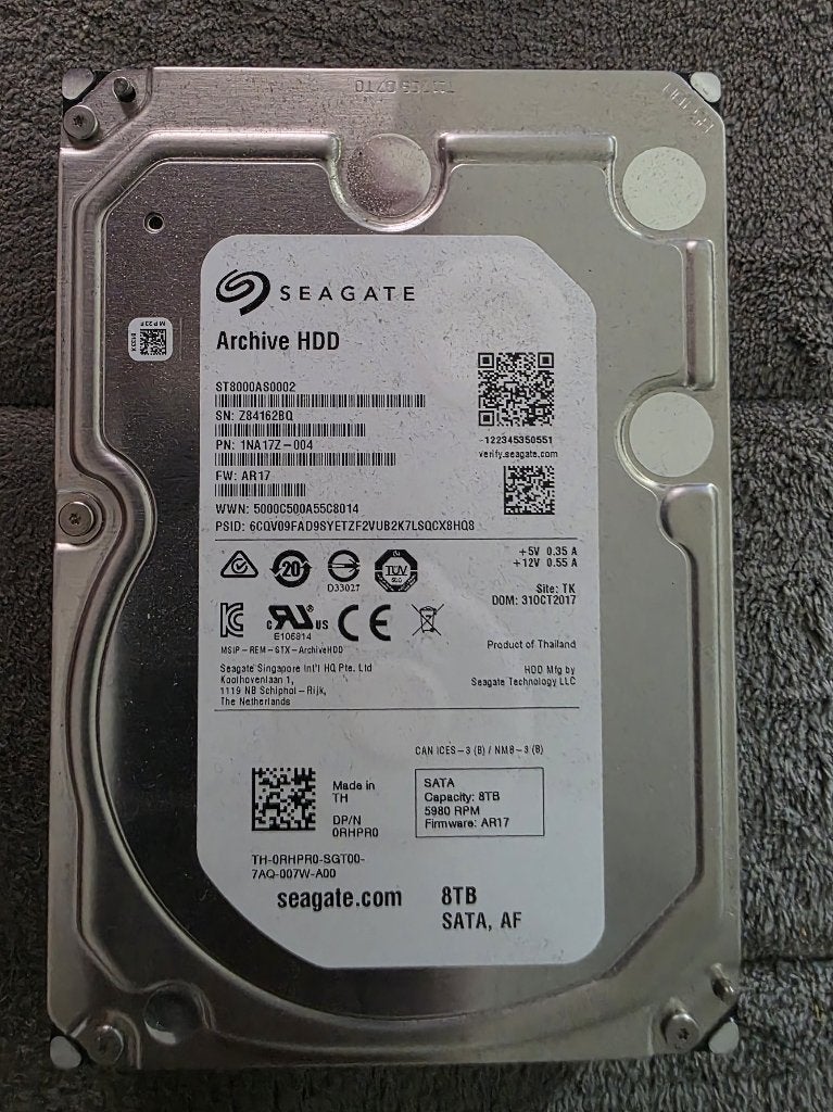 Seagate 8TB, Intern, Gebruikt, Ophalen of Verzenden, Seagate