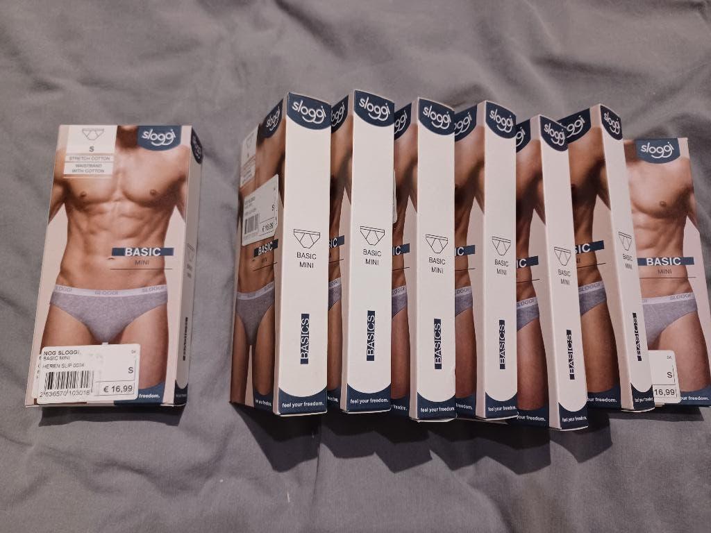 Sloggi slips men basic mini maat small NIEUW 8 stuks, Ophalen, Grijs, Slip