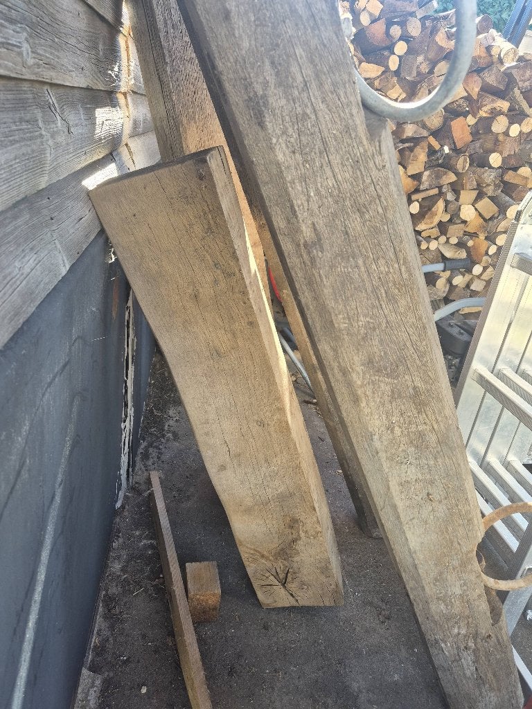 Houten balken, Ophalen, 25 tot 50 mm, Eiken, Zo goed als nieuw