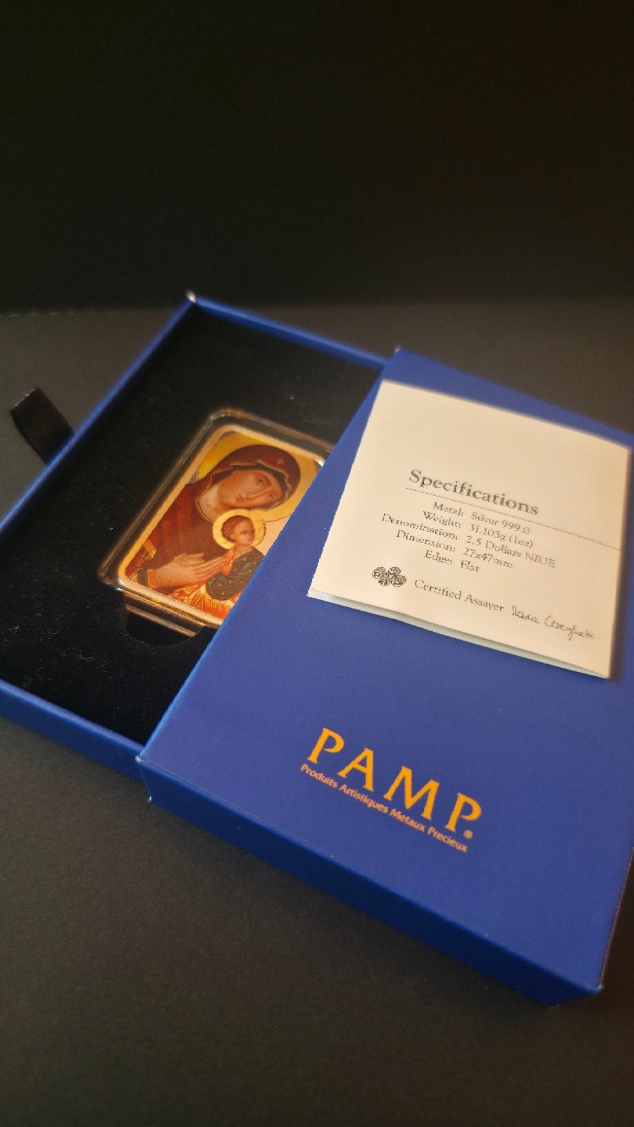 1 oz PAMP 999 zilveren bar, Postzegels en Munten, Ophalen of Verzenden