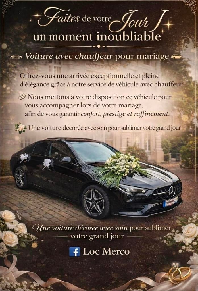 Location voiture avec chauffeur mariage/cortège, Enlèvement ou Envoi