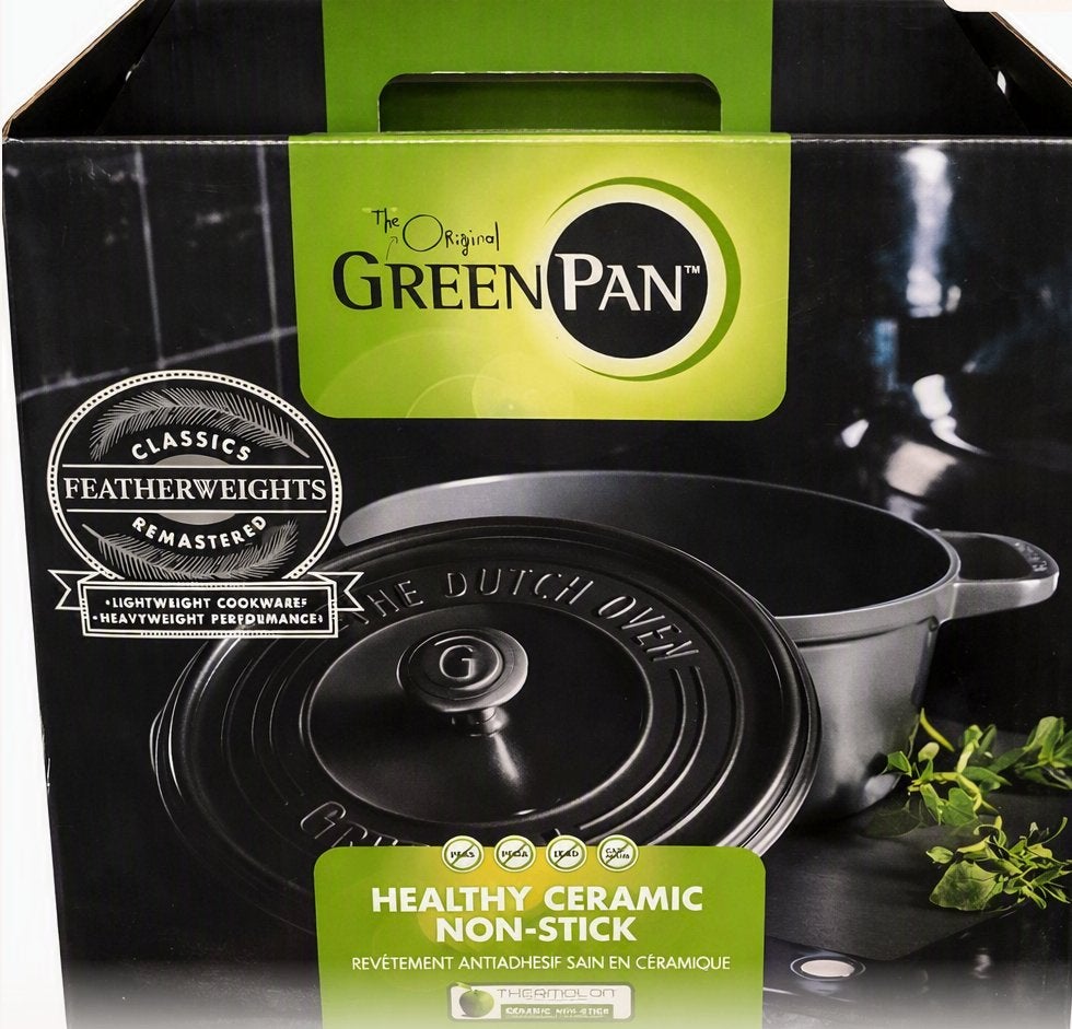 GreenPan Featherweights 26cm stoofpot 5.3 Liter, Antiaanbaklaag, Ophalen of Verzenden, Nieuw, Aluminium