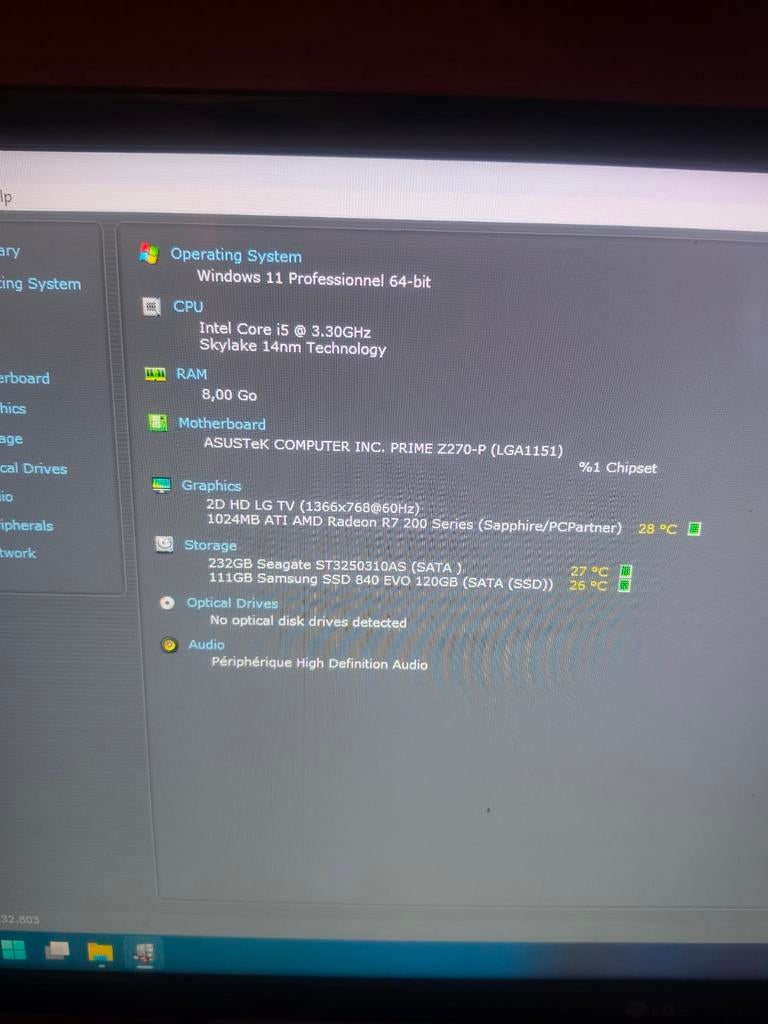 Tour i5 8g, Enlèvement