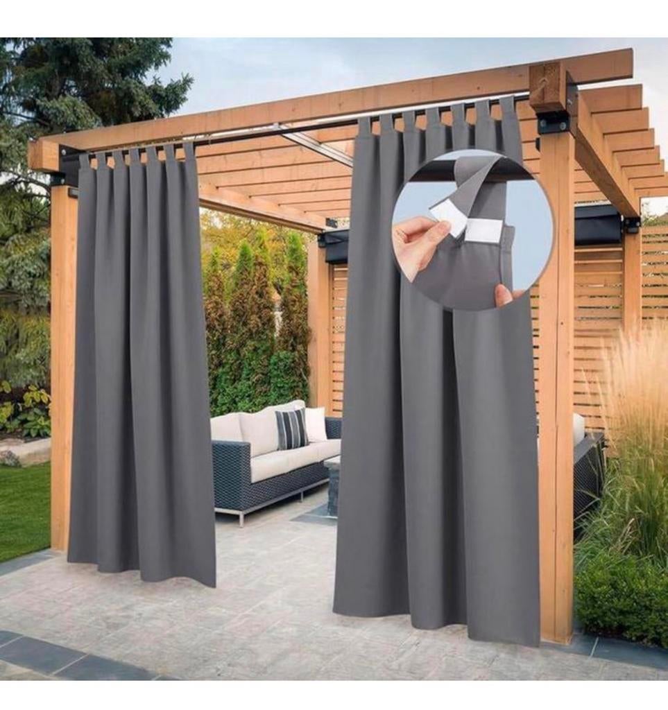 Set gordijnen voor buiten waterdicht klittenband 132 x 243cm, Ophalen of Verzenden, Nieuw