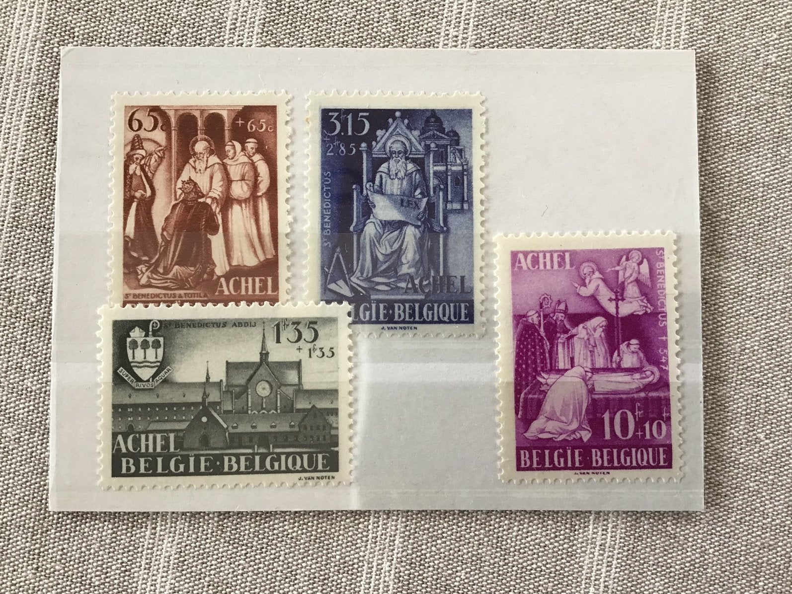 Belgie: postzegels 773/776 en 777/780, Enlèvement ou Envoi