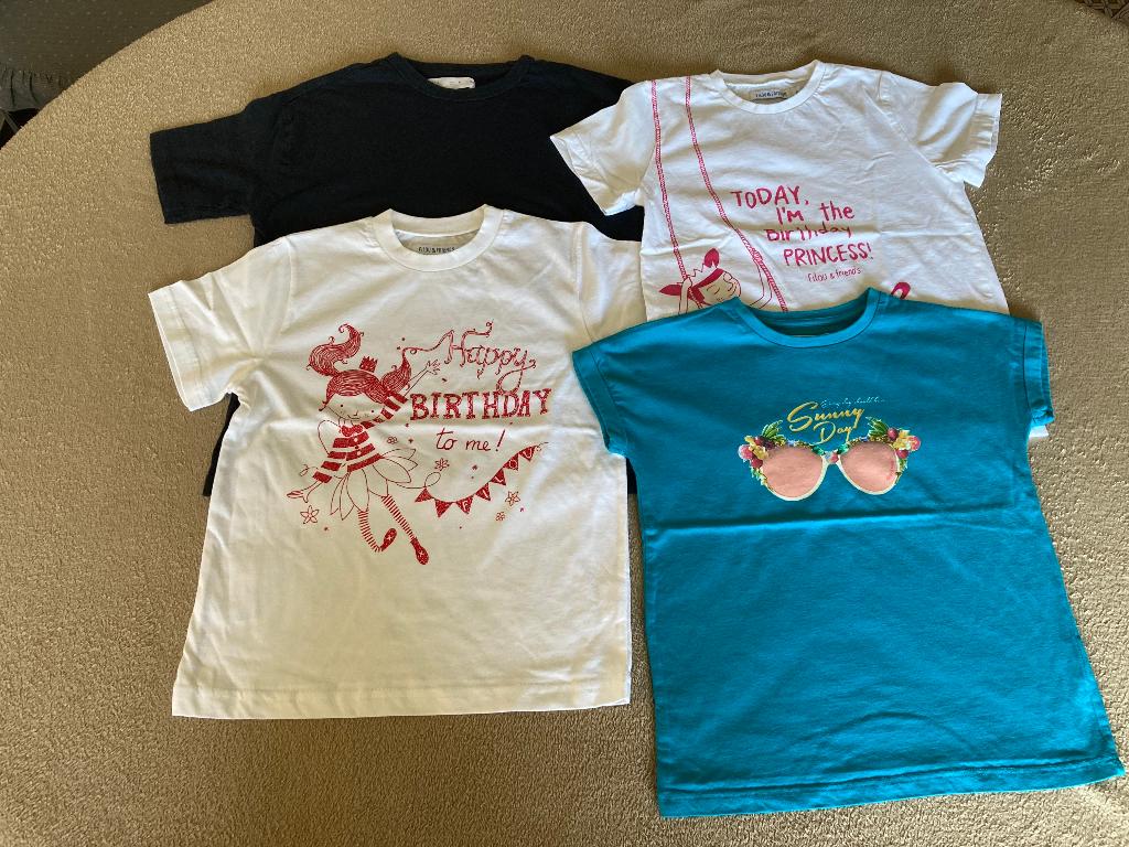 4 t-shirten voor meisjes, maat 128, Kinderen en Baby's, Ophalen of Verzenden, Zo goed als nieuw, Maat 128