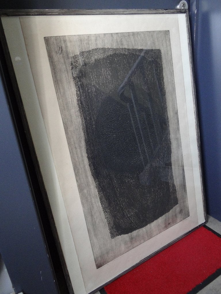 Arthur Luiz PIZA-Gravure Vintage 1960.Design.ART., Enlèvement ou Envoi, Gravure, Encadré, 1950 - 1999
