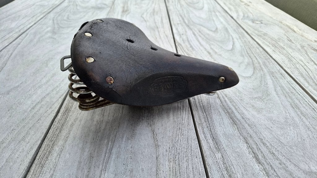 Lederen Brooks zadel, Fietsen en Brommers, Oldtimerfiets, Gebruikt, Leer, Ophalen of Verzenden