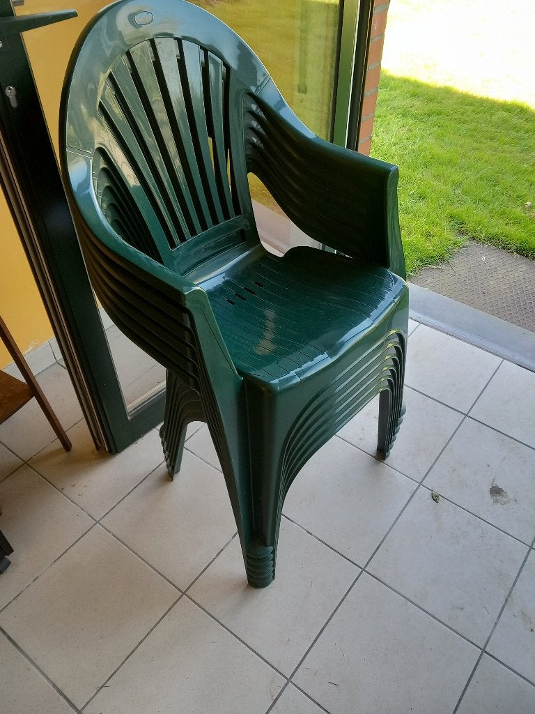 table de jardin avec 6 chaises, Jardin & Terrasse, Enlèvement, Utilisé, Ovale, Plastique