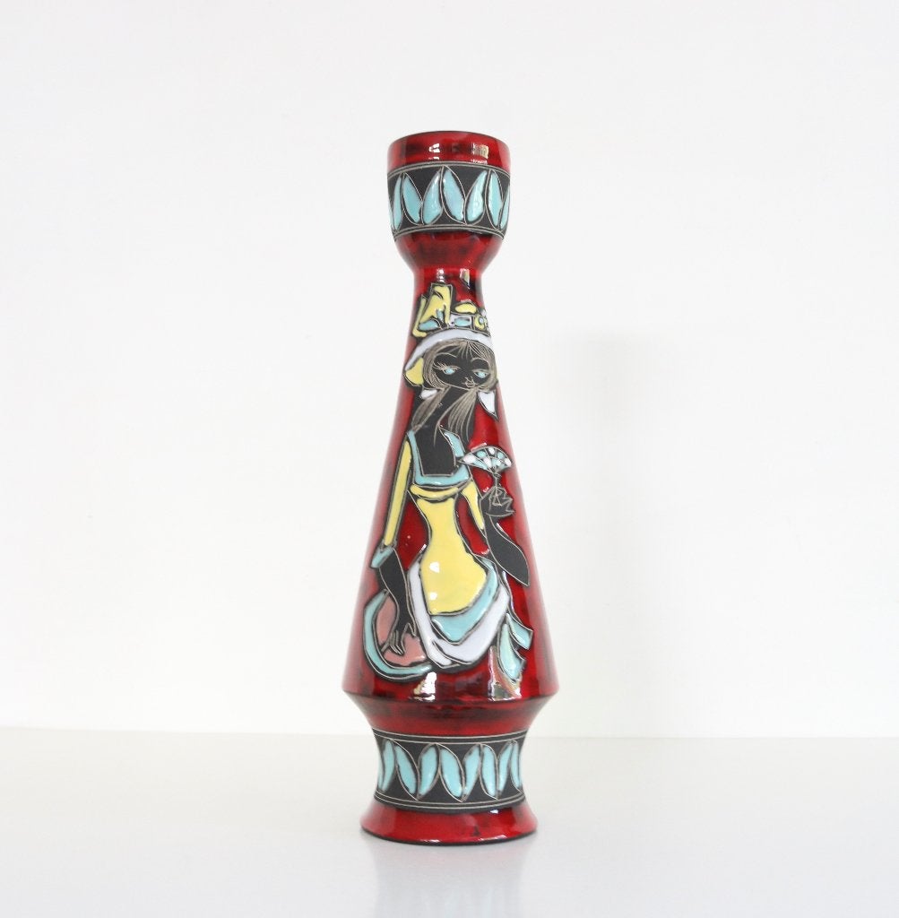 Vintage San Marino keramieken vaas uit de jaren 60, Antiquités & Art, Antiquités | Céramique & Poterie, Enlèvement ou Envoi