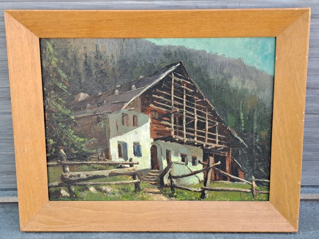 huile sur panneau paysage semois signe isidore saeys, Antiquités & Art, Enlèvement ou Envoi, Paysage, Panneau