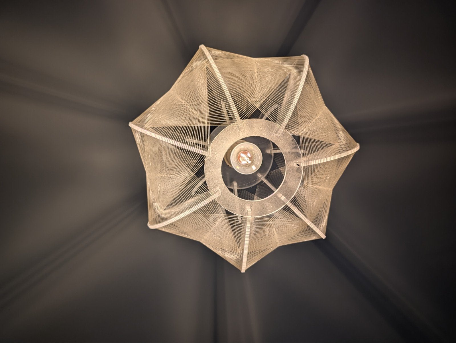Vintage draadlamp / nylon thread lamp – Paul Secon / Sompex, Huis en Inrichting, Lampen | Kroonluchters, Ophalen