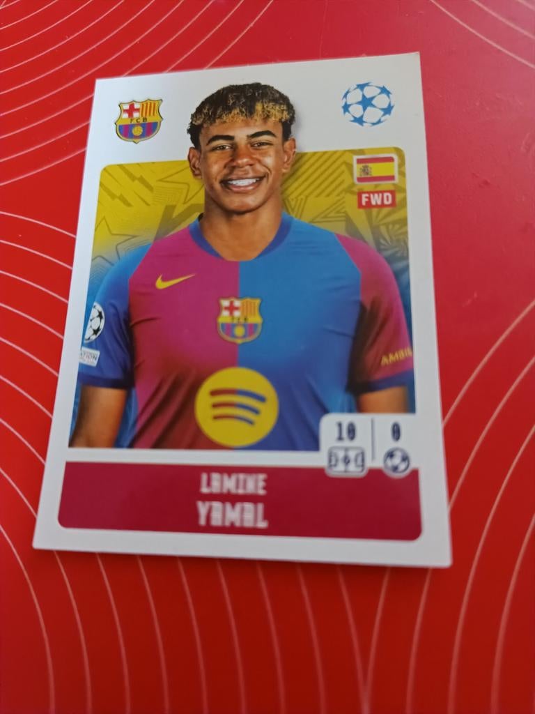 Sticker Lamine Yamal Barcelona Topps Champions League2024/25, Ophalen of Verzenden