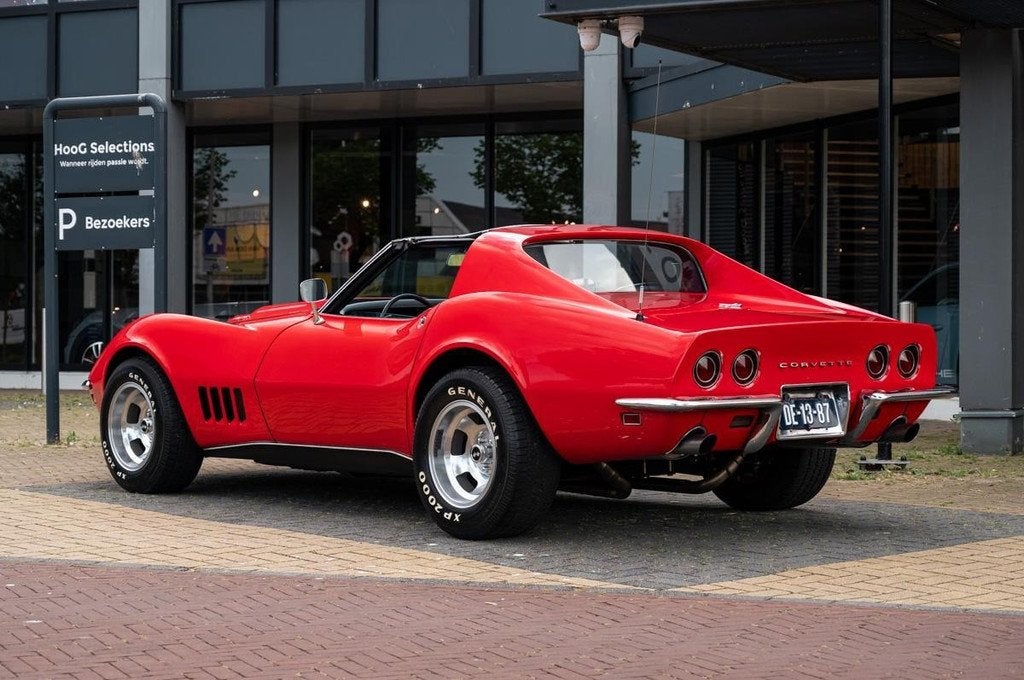 Chevrolet Corvette C3 454 T-Top (bj 1968), Lederen bekleding, 7500 cc, Zwart, 619 pk