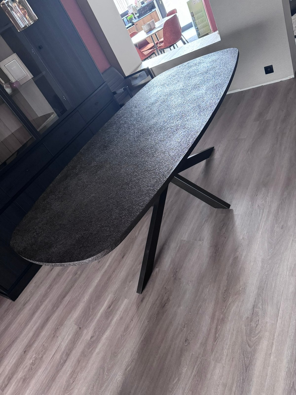 Eettafel deens ovaal 215x105, Ophalen, Zo goed als nieuw, Ovaal