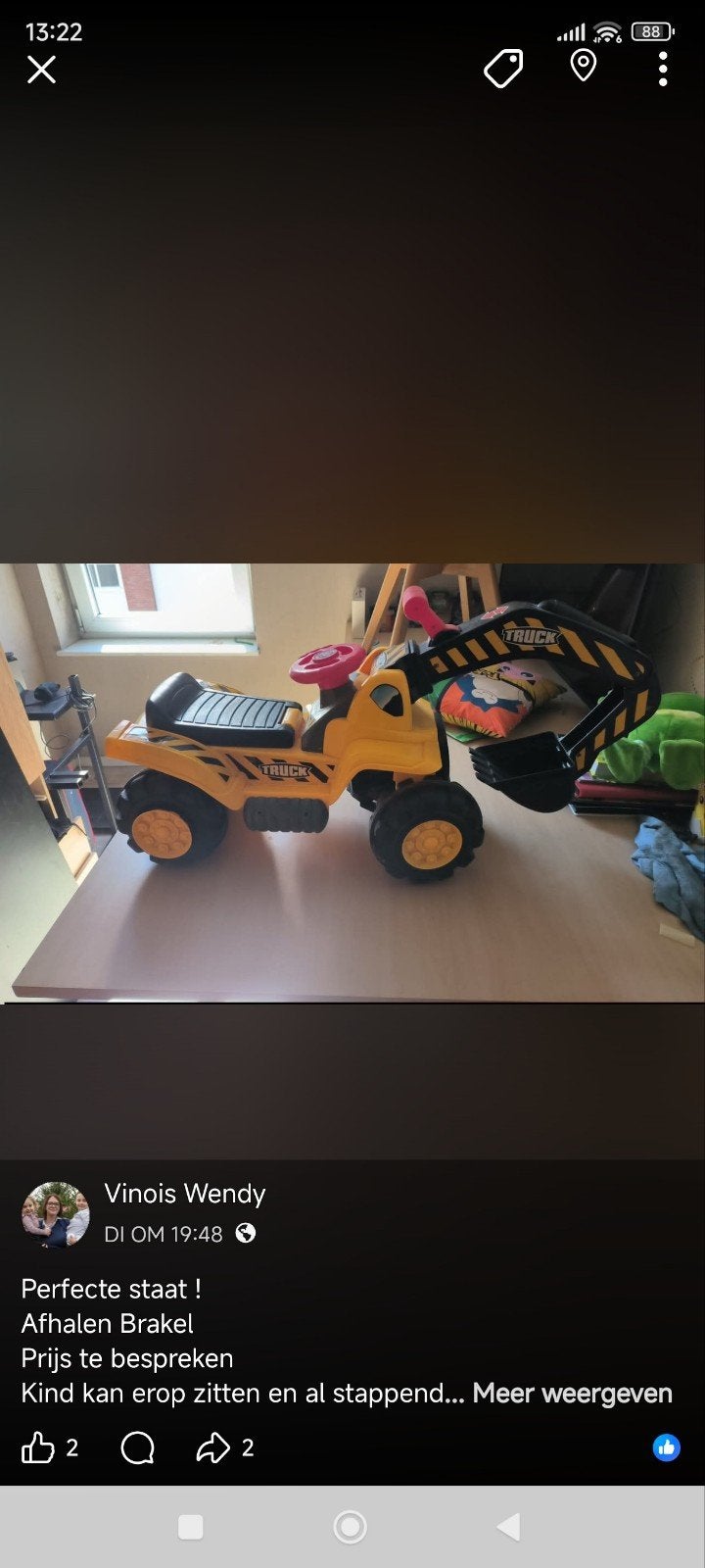 Looptruck met graaf, Kinderen en Baby's, Speelgoed | Buiten | Skelters, Ophalen