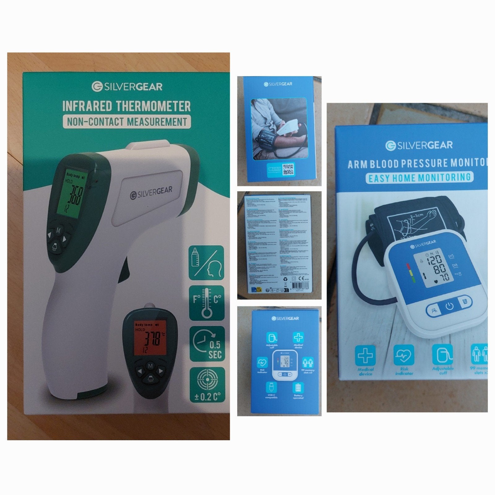 SILVERGEAR Bloeddrukmeter en Infrarood thermometer  NIEUW, Elektronische apparatuur, Ophalen of Verzenden, Nieuw, Overige typen