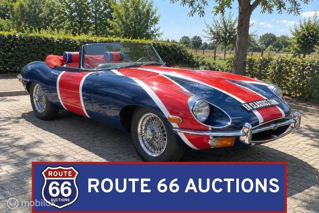 Jaguar E-Type S2 Cabriolet | 1970 | Route 66 Auctions, Autos, Achat, Entreprise, Boîte manuelle, Autre carrosserie