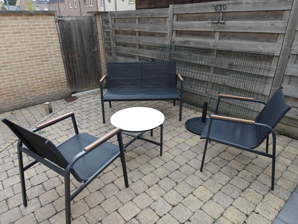 Lounge en métal noir, Jardin & Terrasse, Neuf, Aluminium, Table d'appoint, Sets de jardin