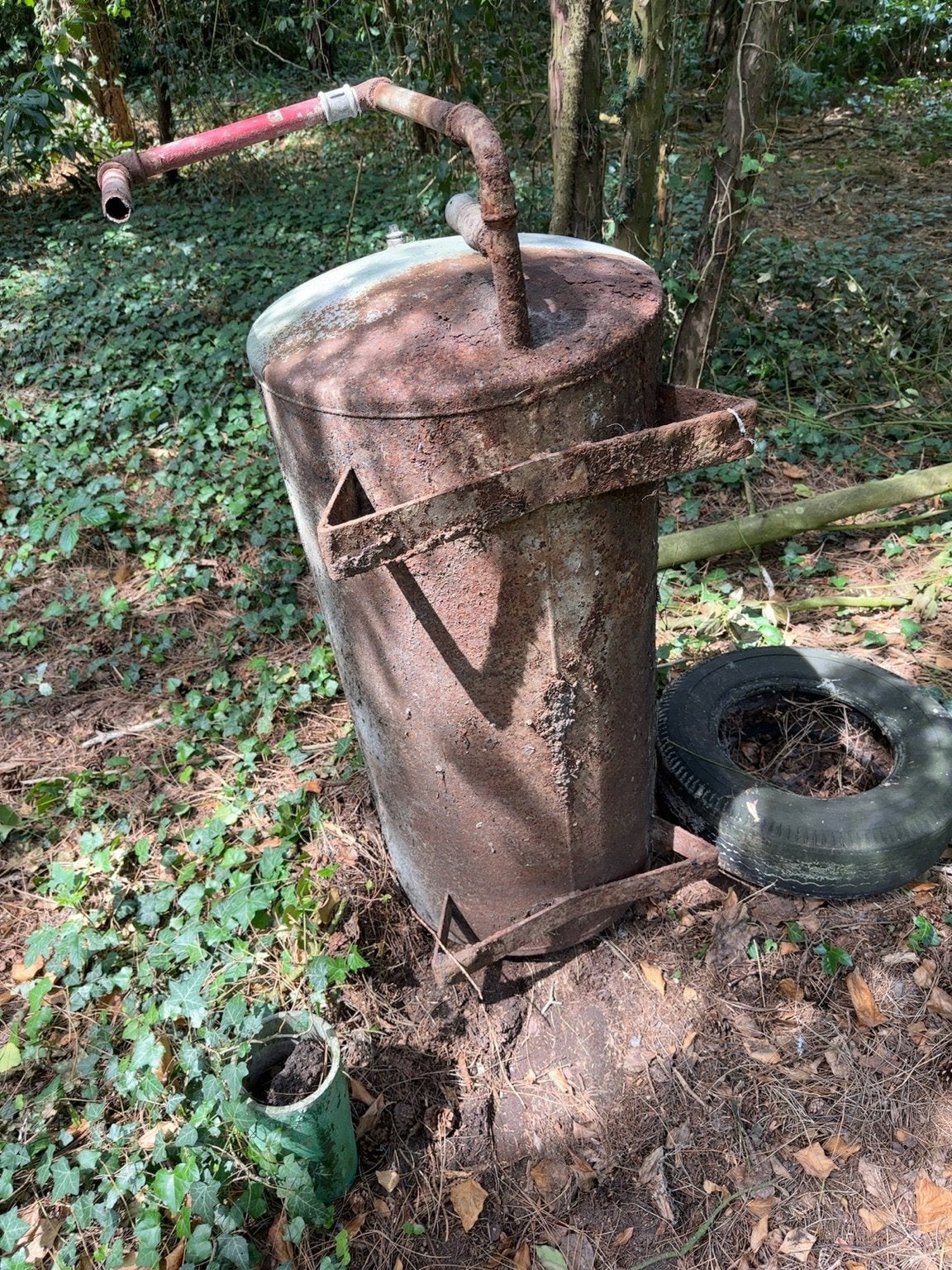 Oude industriële boiler 64 liter – vintage decoratie, Tuin en Terras, Waterpompen, Ophalen, Gebruikt, Handmatig, Overige typen