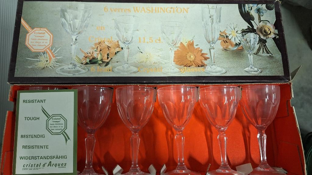 Cristal d'Arques Washington glazen, Antiek en Kunst, Ophalen of Verzenden