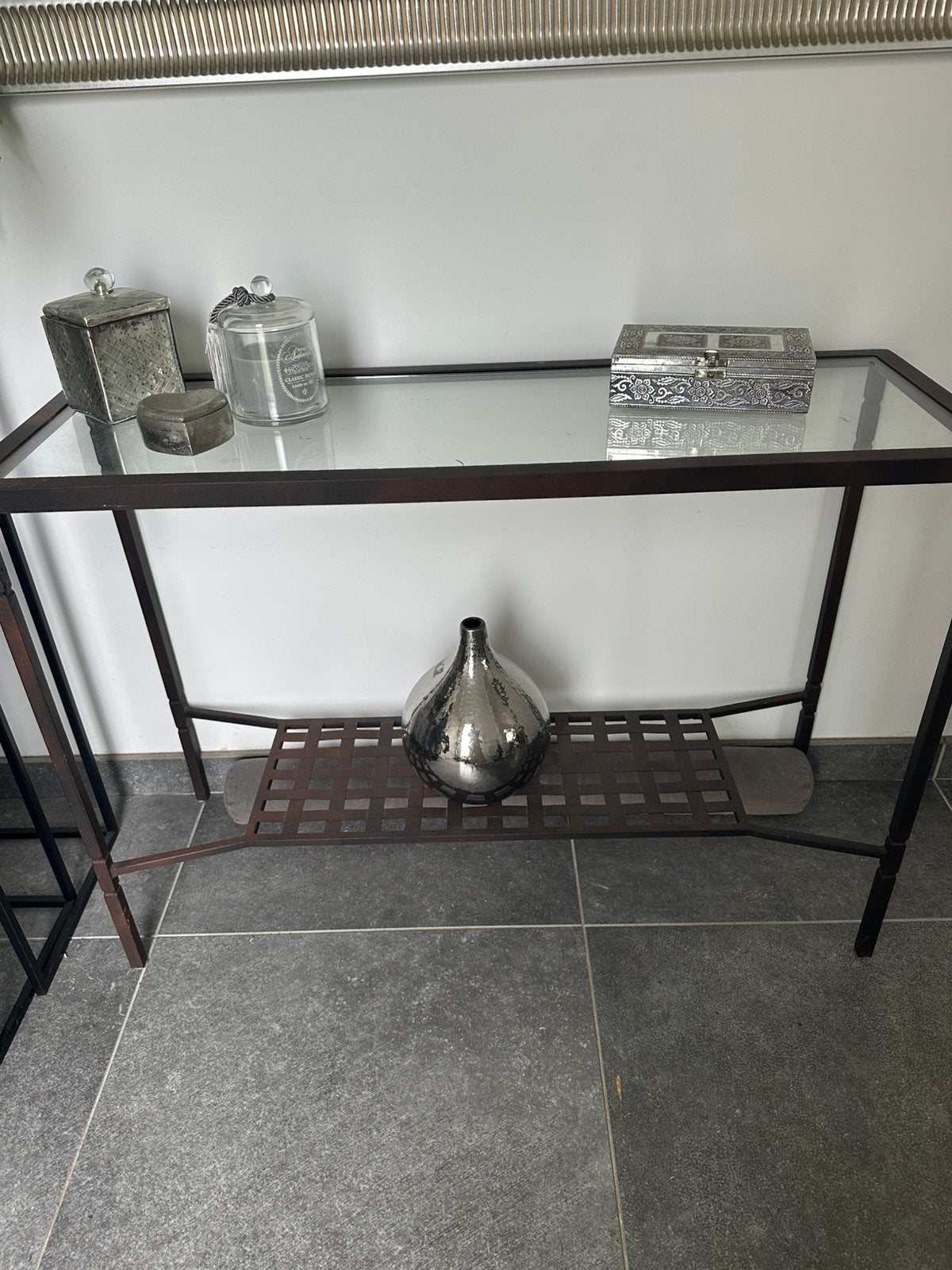 Console en fer forgé, Maison & Meubles, Enlèvement, Utilisé, Verre