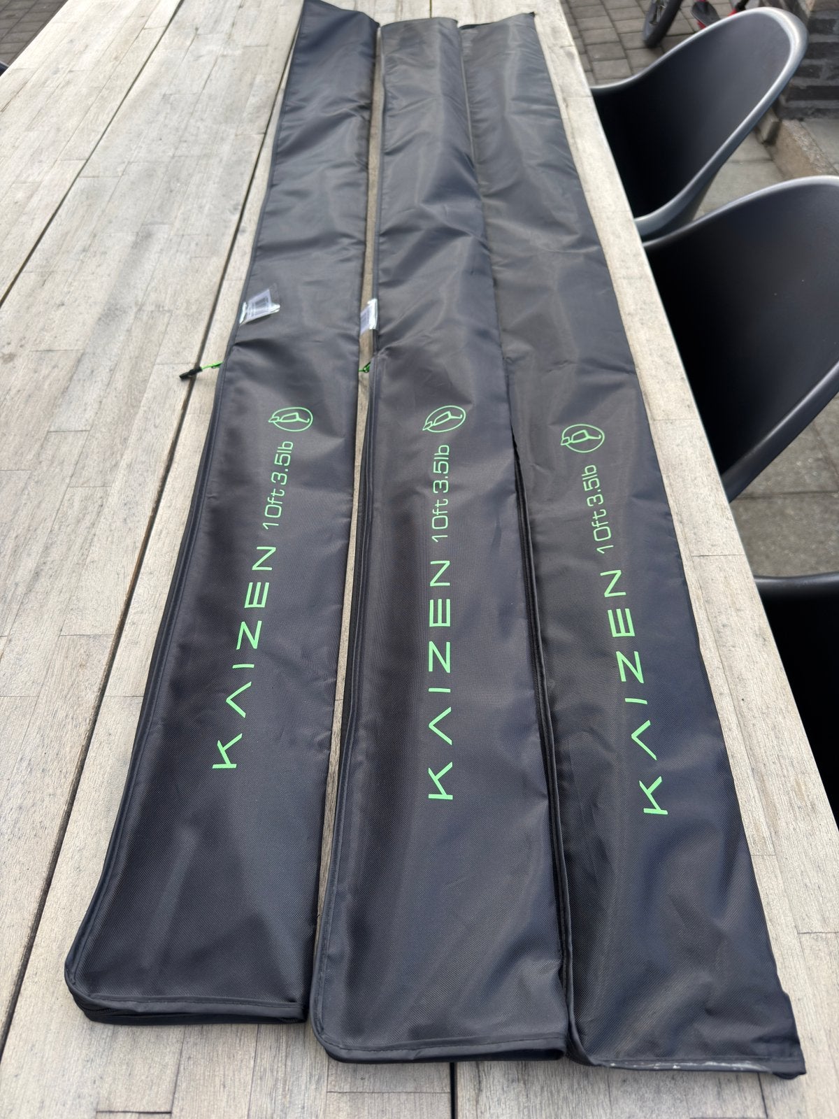 3 x Kaizen green 10ft 3.5lb, Sports nautiques & Bateaux, Pêche à la ligne | Carpes, Enlèvement, Comme neuf, Canne à lancer