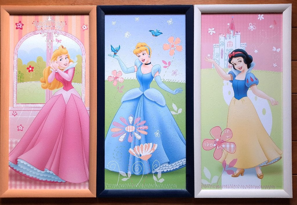 3 cadres en bois DISNEY, 52 cm, Multicolore, Comme neuf, Enlèvement