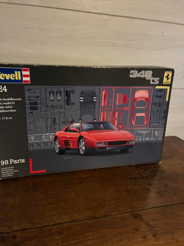 Bouwpakket 1:24         Ferari 348ts, Hobby & Loisirs créatifs, Voitures miniatures | 1:24, Enlèvement ou Envoi, Revell