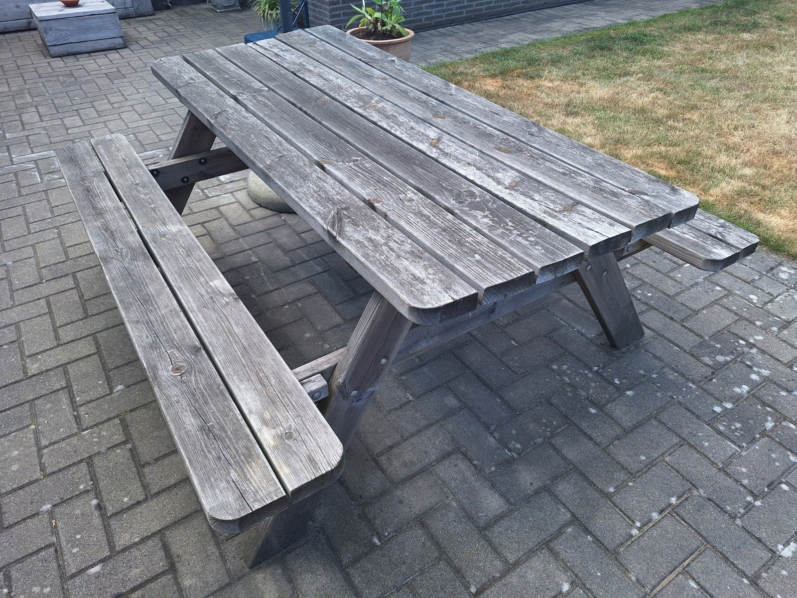Picknicktafel / tuintafel, Ophalen, Gebruikt, Rechthoekig, Hout