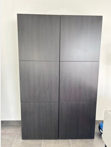 Ikea Besta-opberger/kast zwartbruin, Ophalen, 100 tot 150 cm, Zo goed als nieuw, 150 tot 200 cm