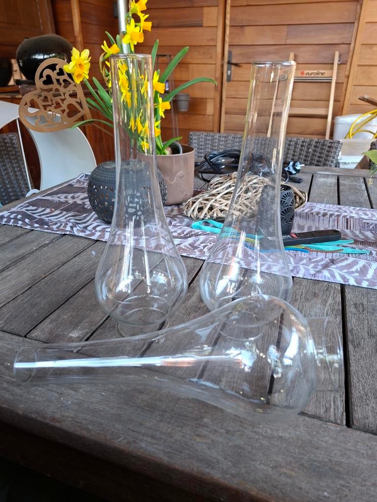 Lot de 3 quinquets en verre