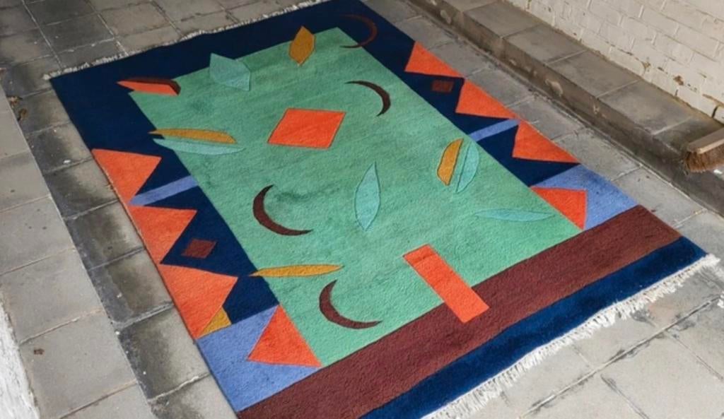 Tapis IKEA Stockholm B des années 90, format 170 x 240 cm., Bleu, 150 à 200 cm, Enlèvement, Utilisé