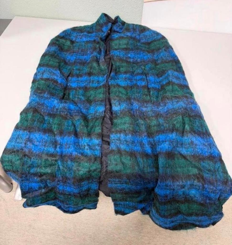 Zeldzaam Donegal Design Cape Poncho Mohair & Wol Blauw/Groen, Kleding | Dames, Ophalen of Verzenden, Zo goed als nieuw