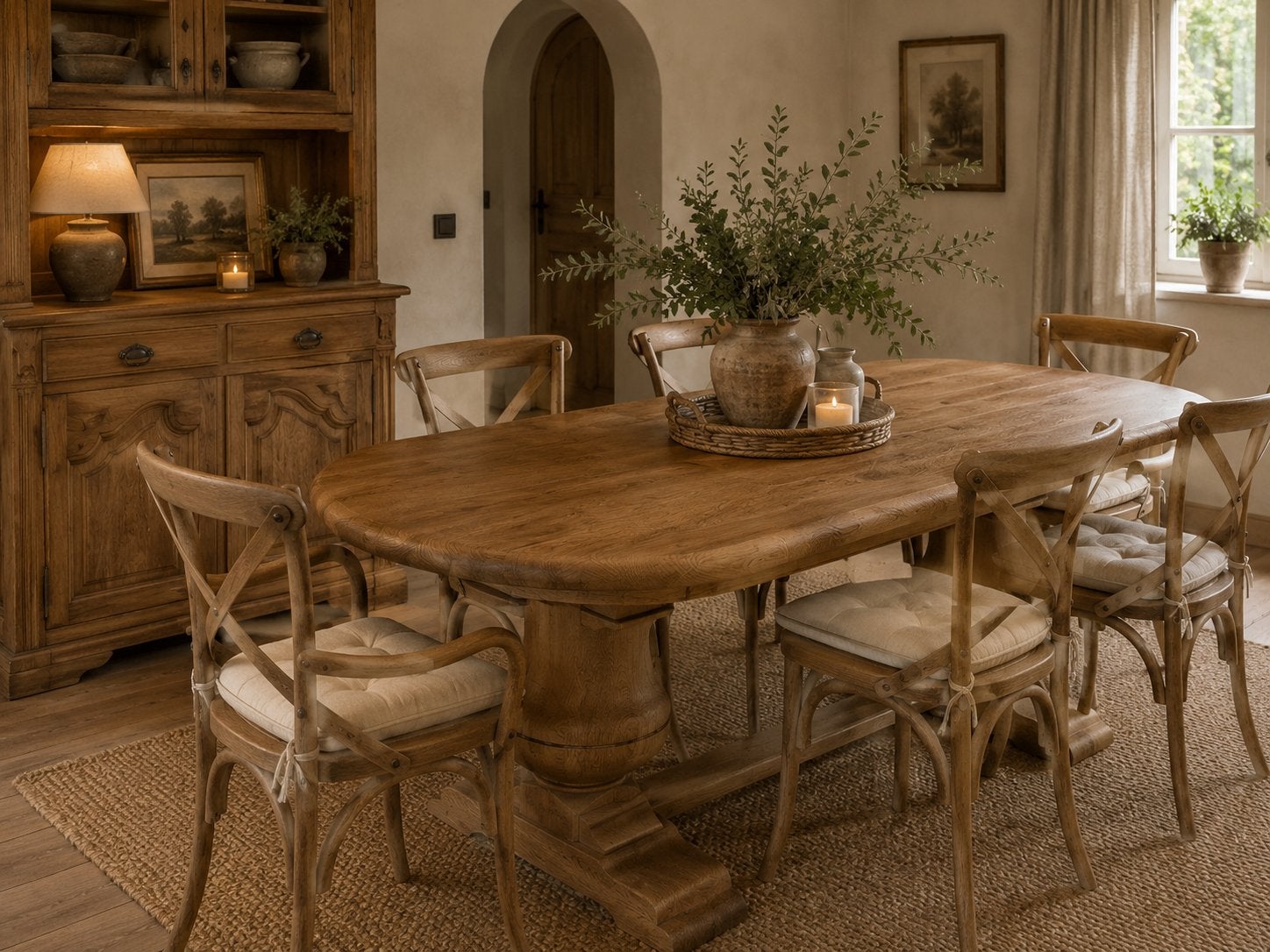 Eiken eettafel, Huis en Inrichting, Tafels | Eettafels, Ophalen, Zo goed als nieuw
