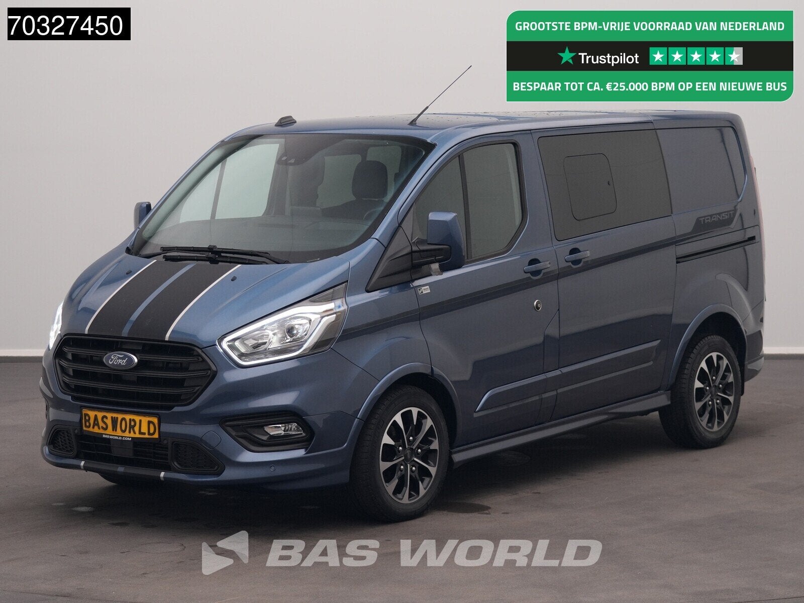 Ford Transit Custom 170pk Automaat Dubbel Cabine 2x Schuifde, Auto's, Bestelwagens en Lichte vracht, Automaat, Stof, Euro 6, 4 cilinders