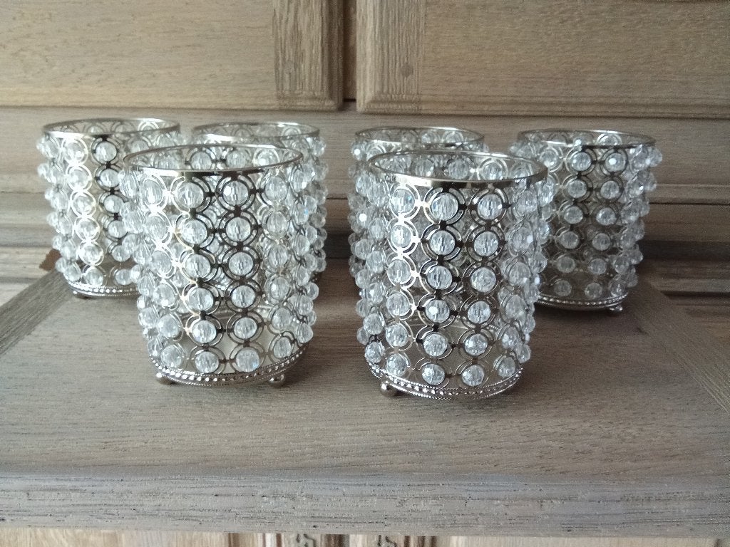 6 THEELICHTEN, Ophalen of Verzenden, Nieuw, Zilver, Windlicht