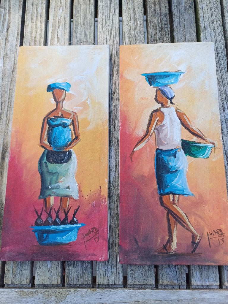 Te koop 2 schilderijtjes Kaap Verdië, Ophalen