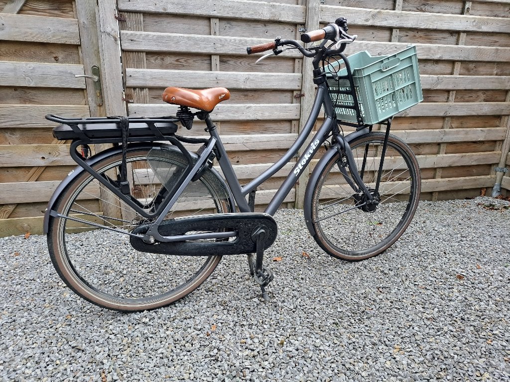 Elektrische damesfiets Stokvis maat 53, Velgrem, Versnellingen, Zo goed als nieuw, 50 tot 53 cm