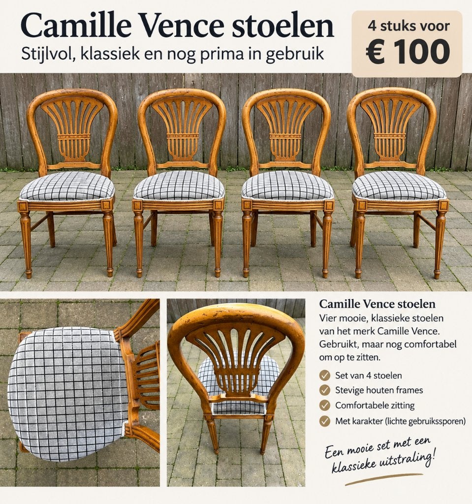 Chaises Camille et Vence à vendre, Maison & Meubles, Klassiek, Bois, Enlèvement, Utilisé