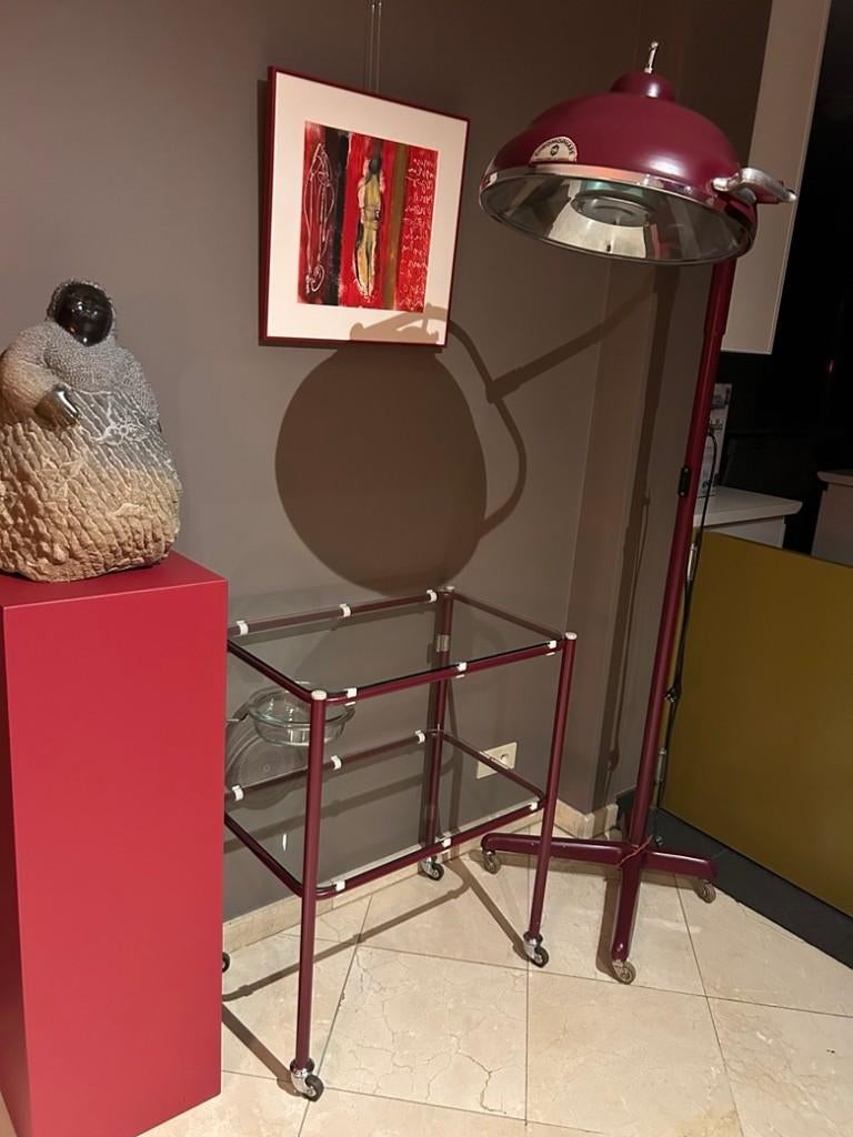 Retro operatielamp  en medisch tafeltje, Antiek en Kunst, Curiosa en Brocante, Ophalen