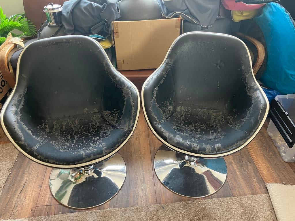 2 kuipstoeltjes, Huis en Inrichting, Stoelen, Ophalen, Gebruikt, Kunststof, Twee