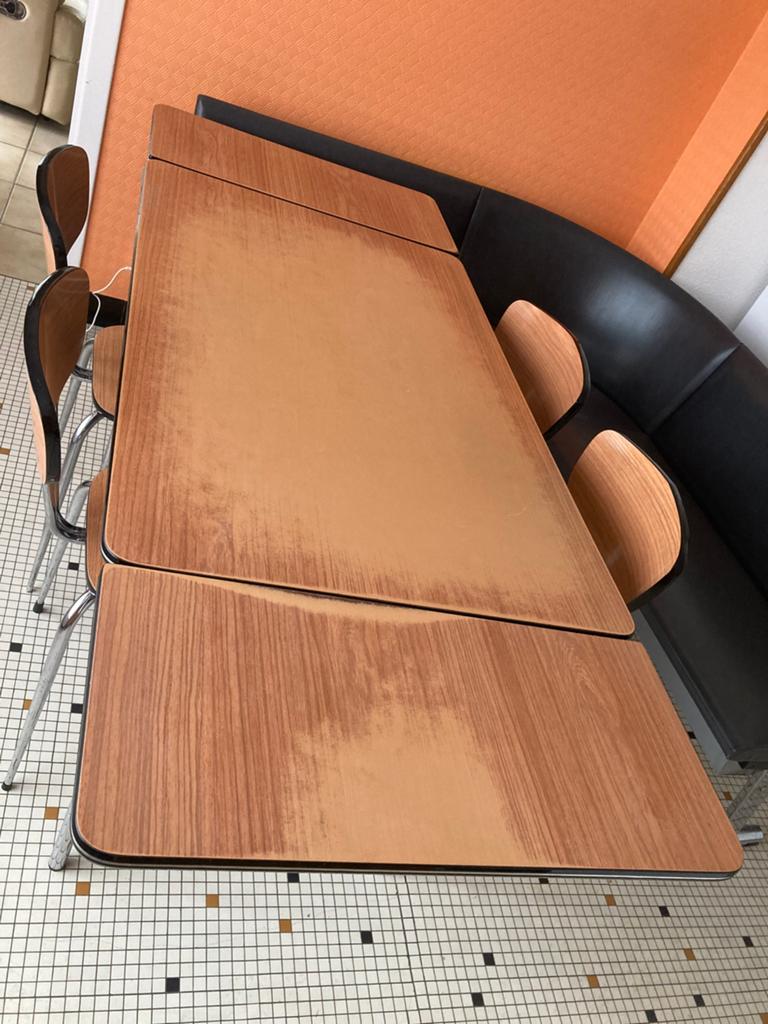 Vintage Table + chaises FORMICA, Maison & Meubles, 100 à 150 cm, Cinq personnes ou plus, Vintage, Enlèvement