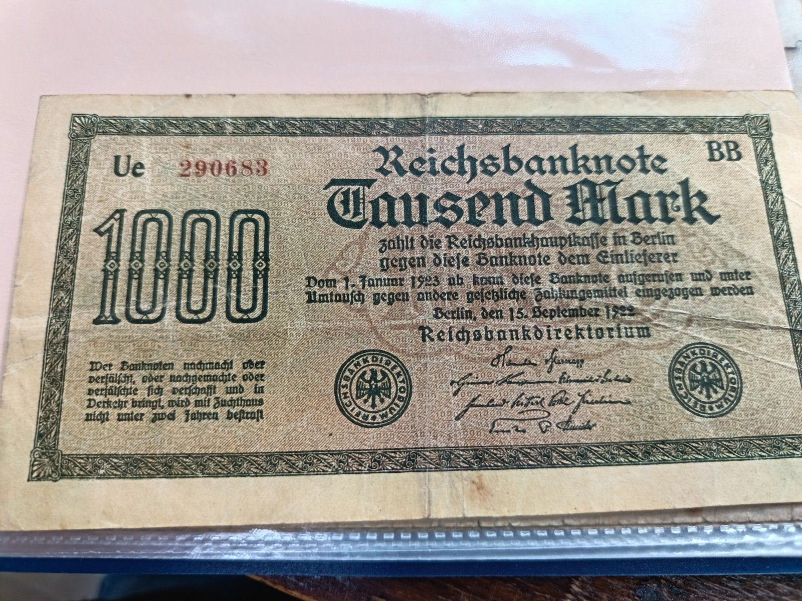 Ancien billet (11), Enlèvement ou Envoi
