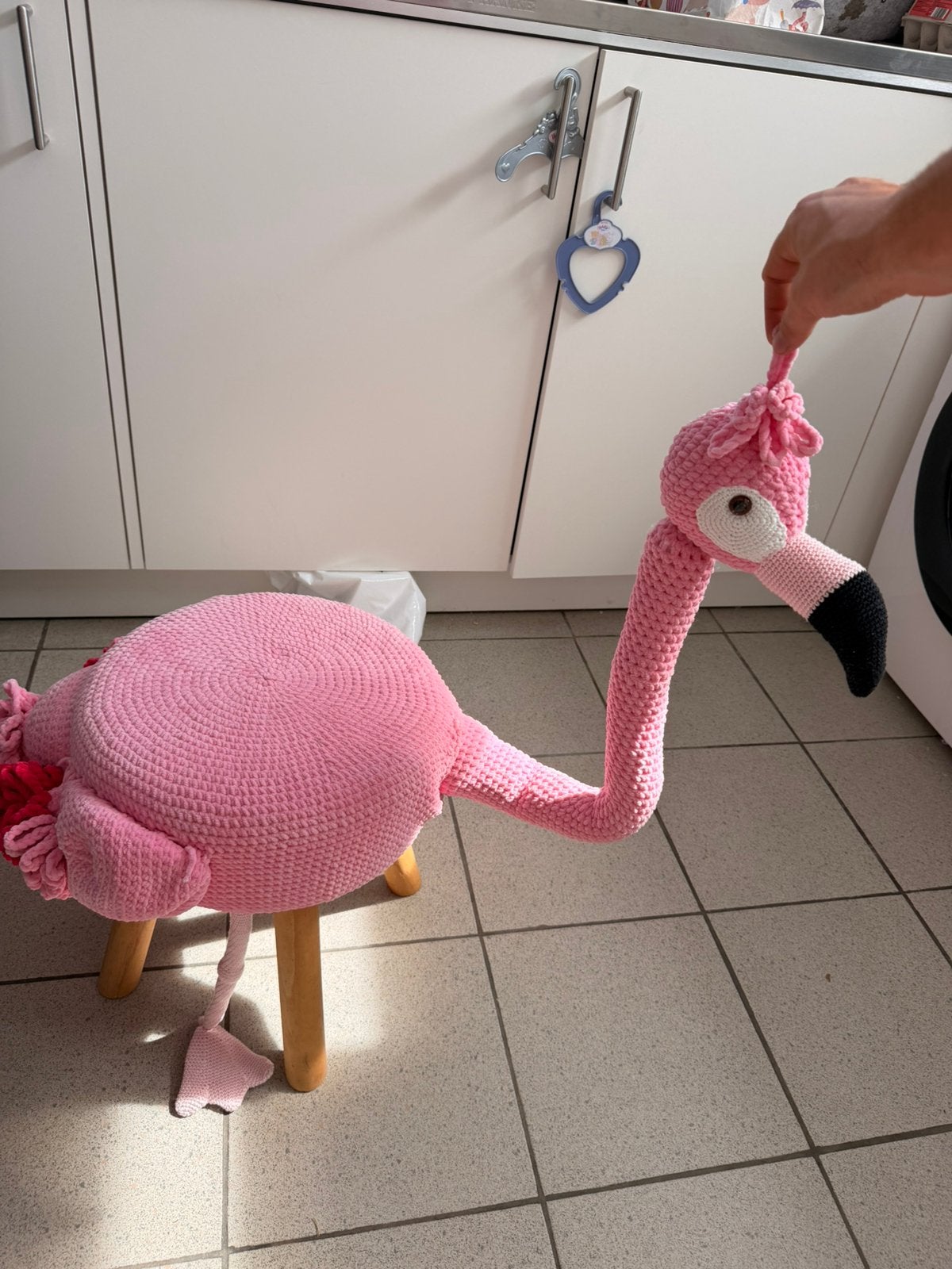 Flamingopoef, Ophalen, Nieuw, Handgemaakt, Zitmeubel