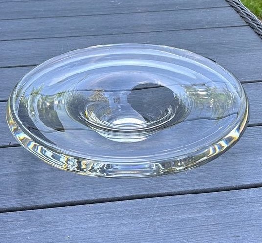 Zware kristallen schaal/fruitschaal, Huis en Inrichting, Woonaccessoires | Schalen en Manden, Ophalen, Schaal, Rond, Glas