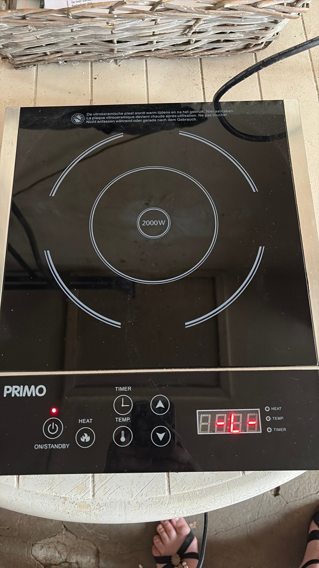 Primo Vrijstaande Inductiekookplaat 2000W, Ophalen