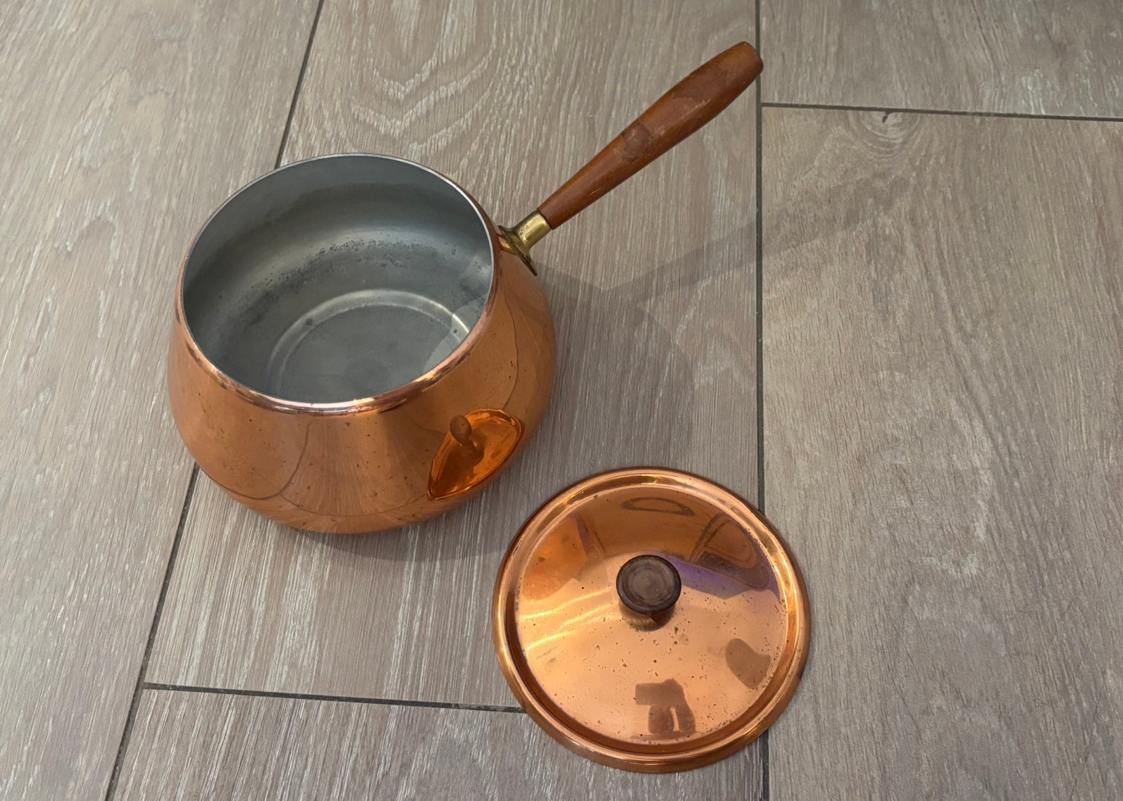 Casserole en cuivre antique, Enlèvement, Utilisé, Cuivre