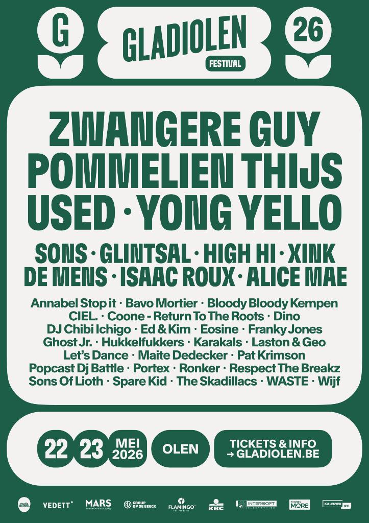 Tickets Gladiolen 2026, Tickets en Kaartjes, Evenementen en Festivals