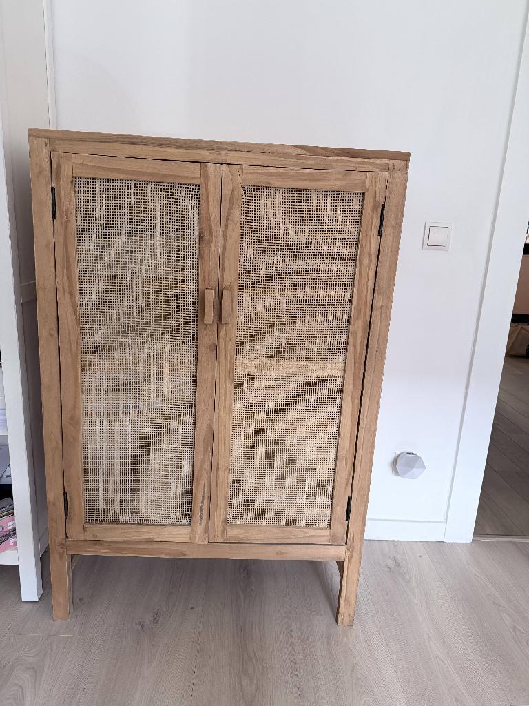 Commode, buffet, meuble TV en bois avec finition en rotin, 105 cm ou plus, Comme neuf, Enlèvement, 75 à 100 cm